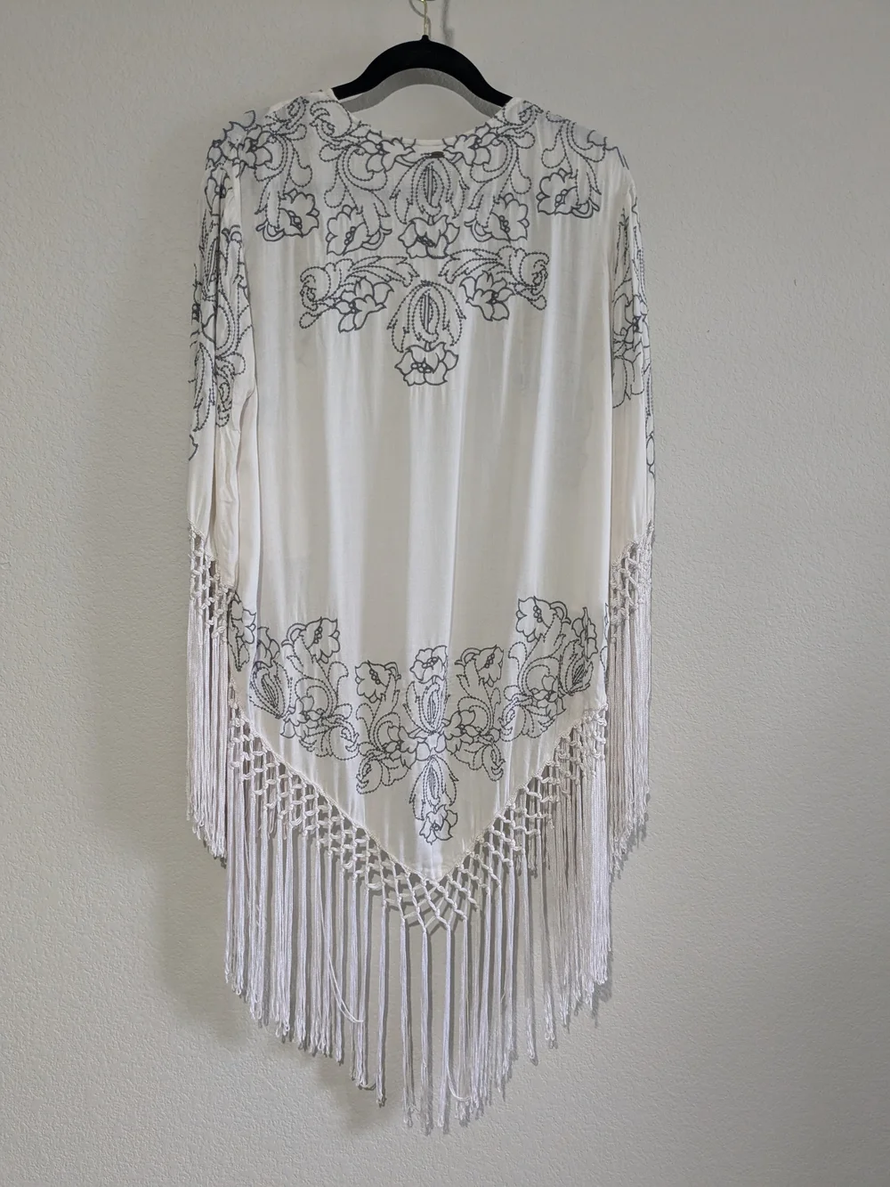 Anna Sui X O'Neill Collab Boho Fringe Tasseled Embroidered Shawl
